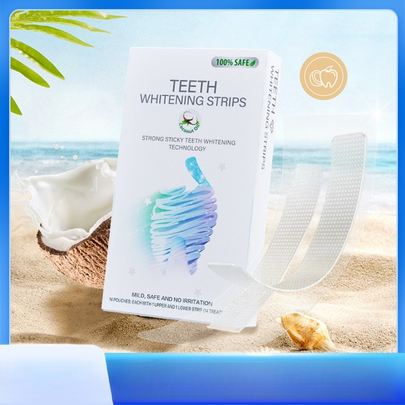 Teeth Whitening With Coconut Oil - Plester Kecantikan 6D Minyak Kelapa 6%