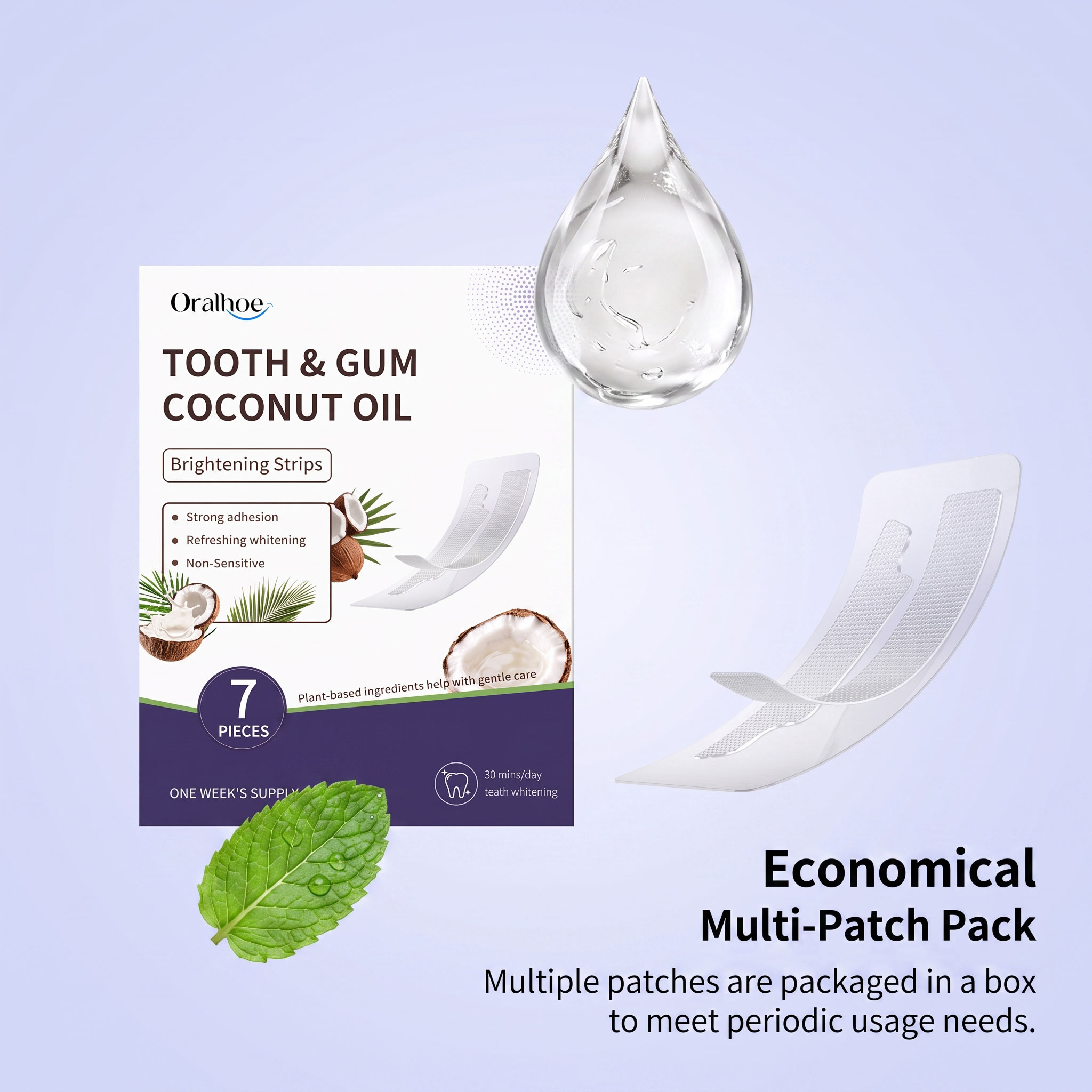 Strip Pembersih Gigi Berbahan  - Teeth Whitening With Coconut Oil ulasan dan harga