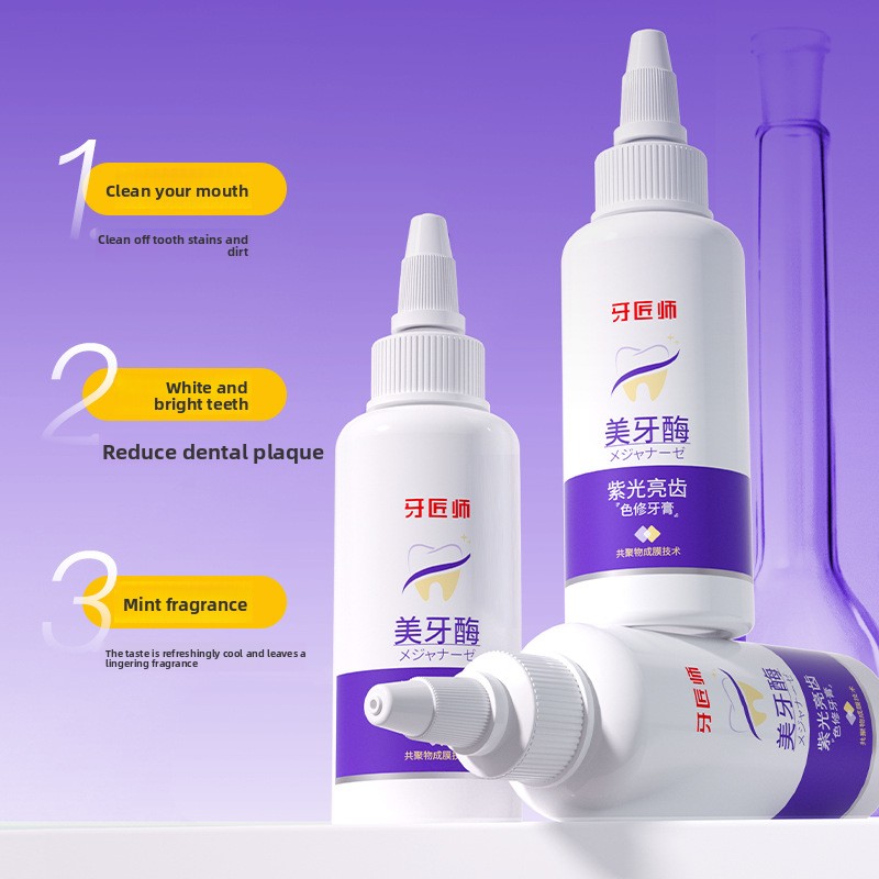 Pasta Gigi Pemutih Cahaya Ungu - Teeth Whitening Enzymes ulasan dan harga