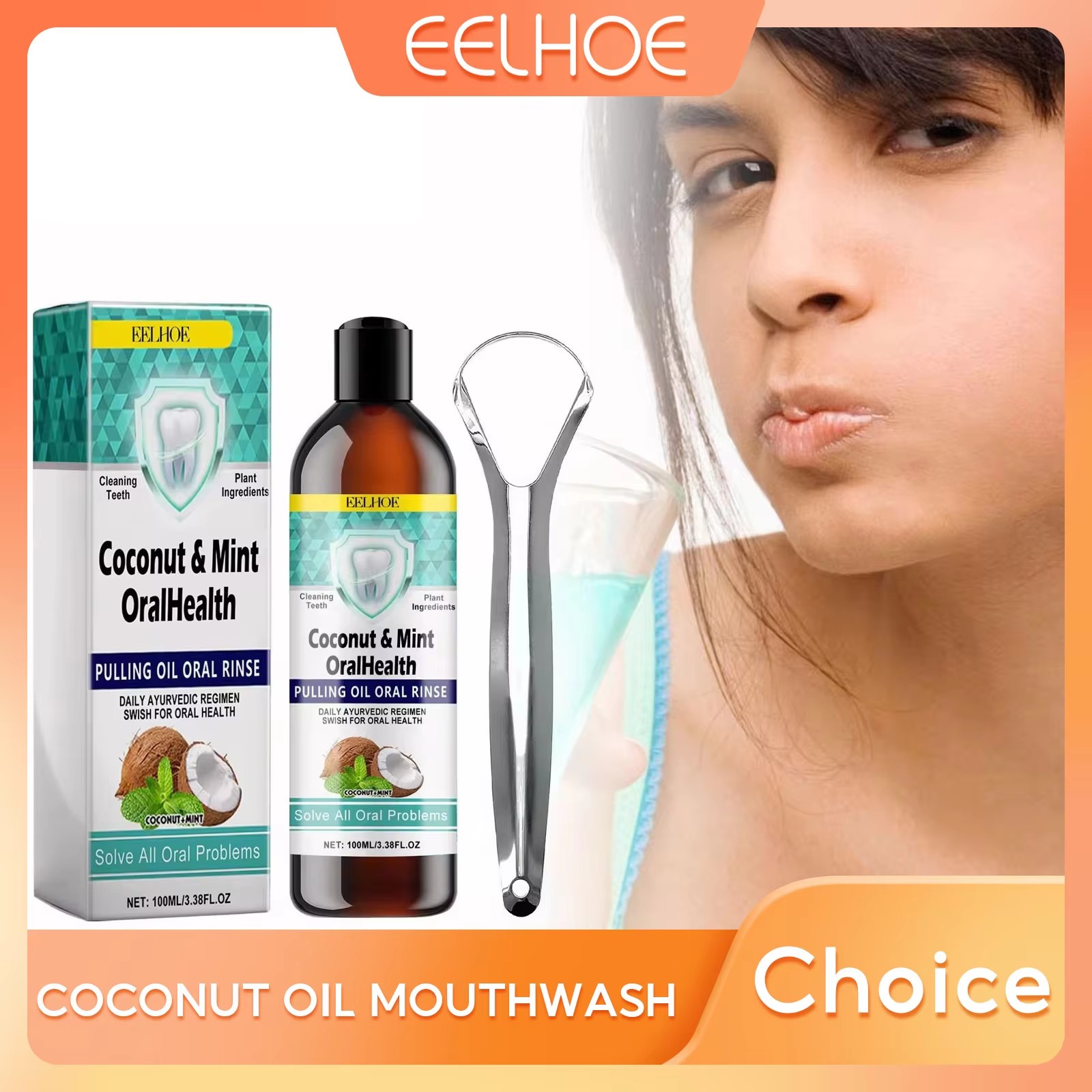 EELHOE Minyak Kelapa Mint Mena - Teeth Whitening With Coconut Oil ulasan dan harga