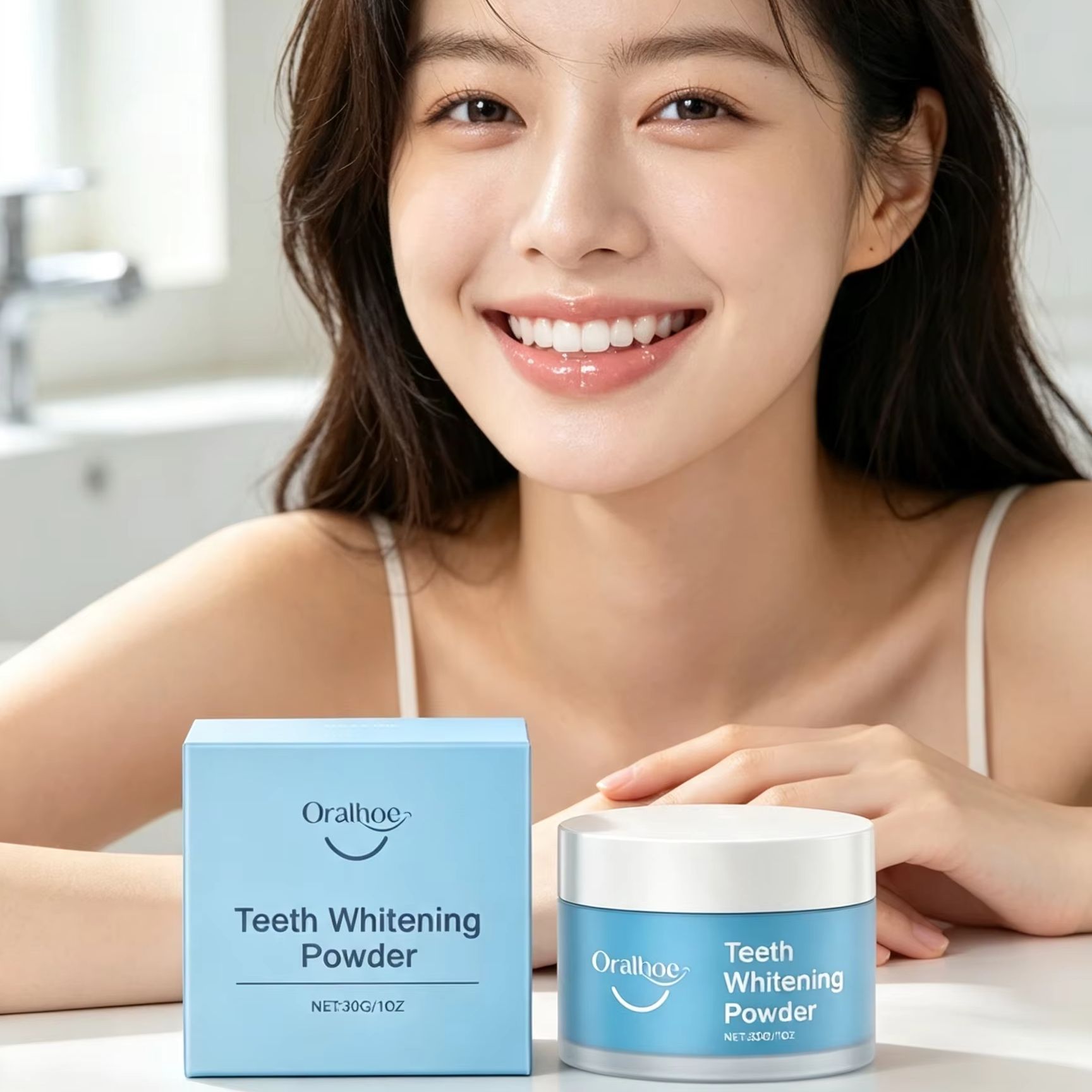 Bubuk Gigi Oralhoe untuk Membe - Teeth Whitening Groupon ulasan dan harga