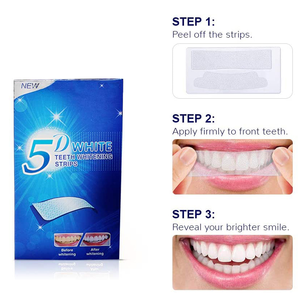 Strip Pemutih Gigi 5D Gel Pemu - Teeth Whitening Before And After ulasan dan harga