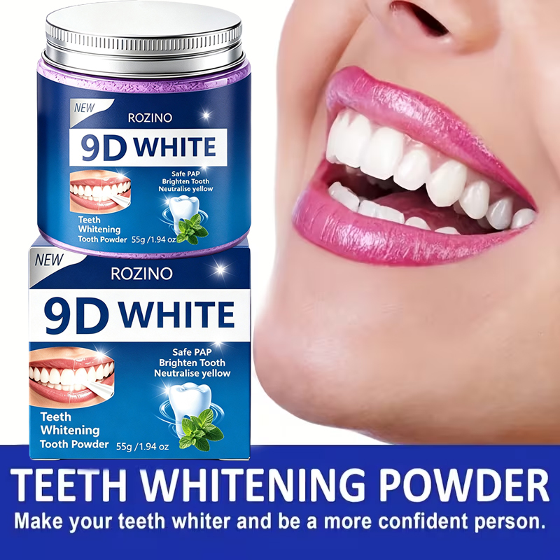 Bubuk Gigi Rozino 9D Calcium H - Teeth Whitening With Coconut Oil ulasan dan harga