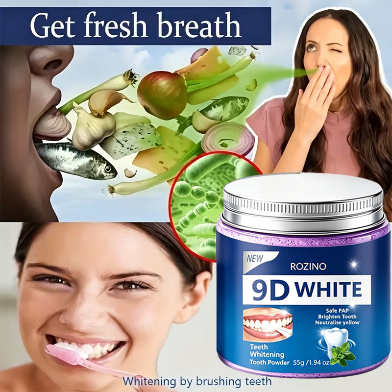 Bubuk Gigi Rozino 9D Calcium H - Teeth Whitening With Coconut Oil ulasan dan harga
