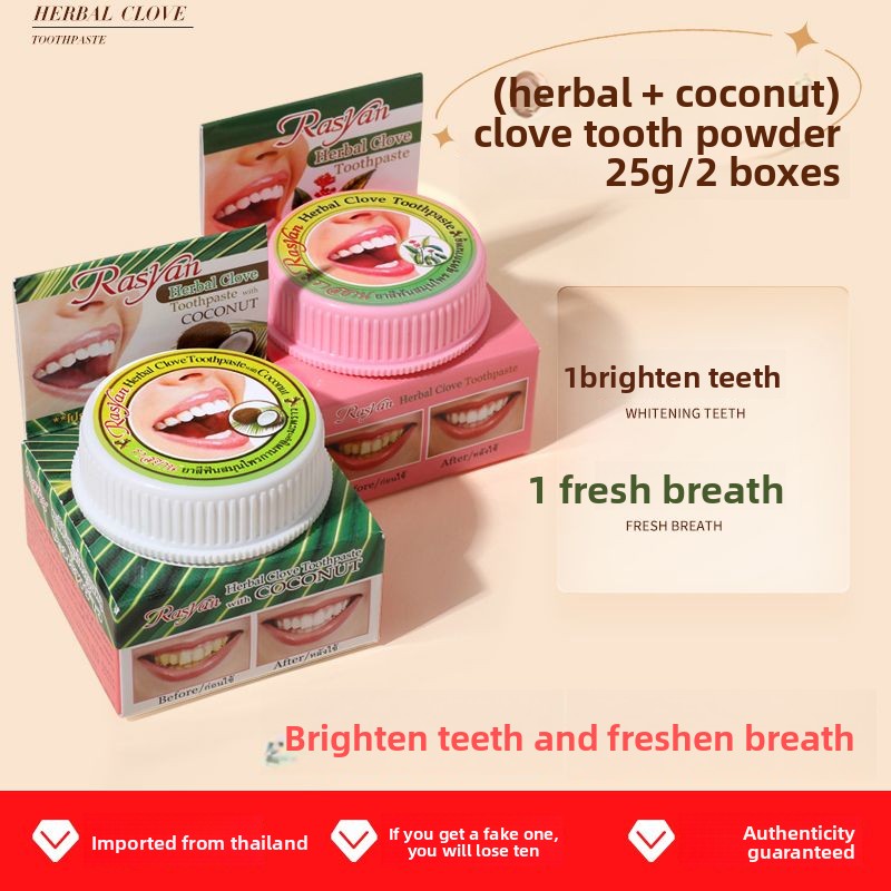 Bubuk Gigi Cengkeh/Kelapa Thai - Teeth Whitening Groupon ulasan dan harga